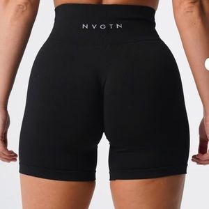NEW! NVGTN Black Solid Seamless Shorts